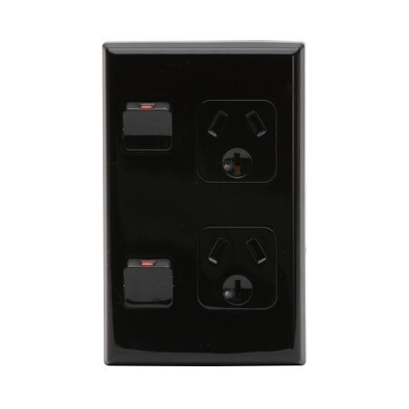 Black Switch Socket | Single Switched Outlet | Durable Polycarbonate | IP20 Rated | @Pack of 1 | by Clipsal