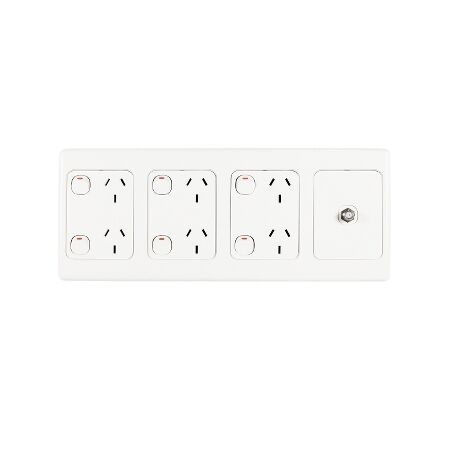 Powertainment Unit Black | Integrated Multimedia Ports | Double Power Outlet | Flush-Mount Design | @Pack of 1 | by Clipsal