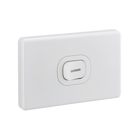 Electric Range Switch Horizontal 45A | Durable Polycarbonate | Easy-Operate Mechanism | White Finish | @Quantity of 1 | by Clipsal