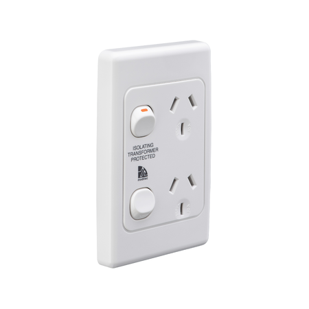 ML2025VD Socket Outlet | 10A Double Power Point | Vertical Orientation | White Electric Finish | by Clipsal