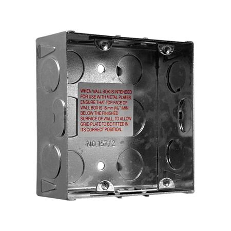 Wall Box Metal 1G Wide | Galvanised Steel | Flush Mount Design | Corrosion-Resistant Finish | by Clipsal