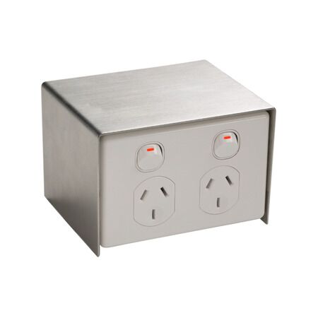Floor Box Stainless Steel | IP20 Rated | Accommodates 4 Modules | Brushed Finish | @Pack of 1 | by Clipsal
