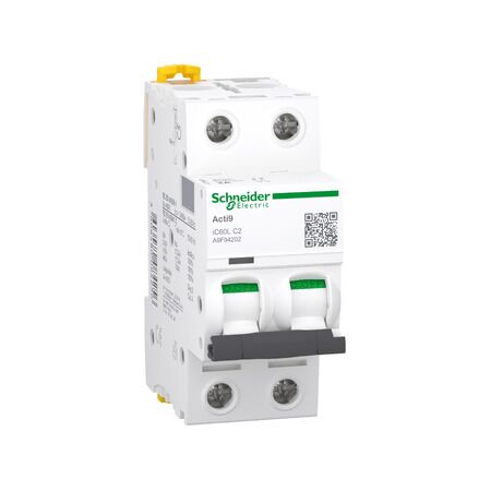 ACTI9 IC60L 2P 2A C MCB | 6000A Breaking Capacity | DIN Rail Mount | by Clipsal