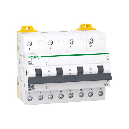Acti9 Changeover Switch 4P 63A | Manual Operation | DIN Rail Mountable | IP20 Rated | @Pack of 1 | by Clipsal