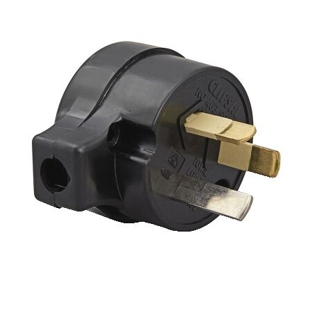 3 Pin Plug Piggyback Black | 240V AC | 10A Rated Current | Durable Plastic Housing | @Pack of 1 | by Clipsal