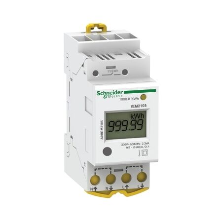 Single Phase KWH Meter 63A Pulse | LCD Display | DIN Rail Mount | Pulse Output for Remote Monitoring | @Quantity of 1 | by Clipsal