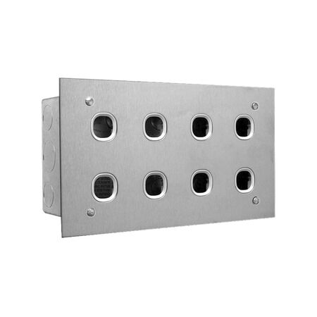 8 Gang Light Switch | 2 Rows of 4 Switches | Durable Polycarbonate | Black Finish | @Pack of 1 | by Clipsal