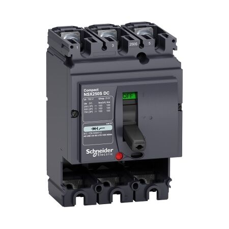 NSX250S DC Circuit Breaker | 100kA Breaking Capacity | 3-Pole Configuration | Modular Frame Design | @Pack of 1 | by Clipsal