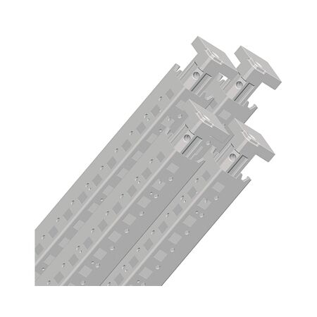 4 Vertical Uprights SF 1800 | Powder-Coated Steel | Corrosion-Resistant Finish | @Pack of 1 | by Clipsal