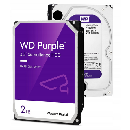 WD PURPLE 2TB SURVEILLANCE INTERNAL 3.5" SATA DRIVE HDD,3YR