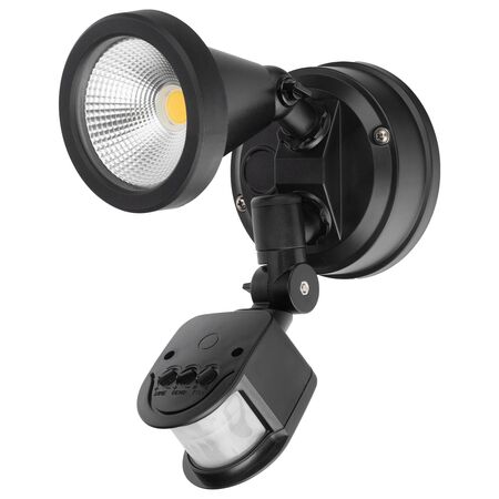 STINGER 1x10W LED SINGLE SECURITY SENSOR LIGHT - BLACK