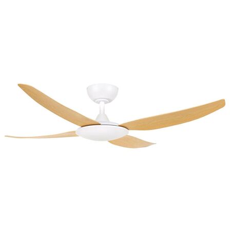 AMARI 52" DC 4 BLD CEILING FAN - WHITE W/ OAK TIMBER BLADES