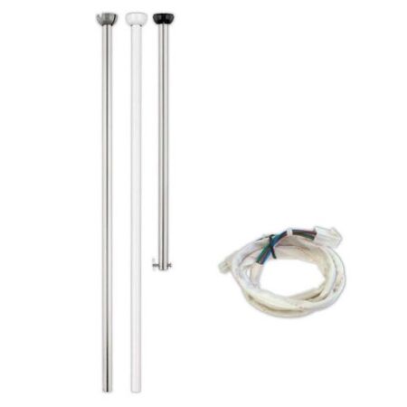 FAN EXTENSION ROD - 900MM W/ ASSEMBLED LOOM, SATIN NICKEL