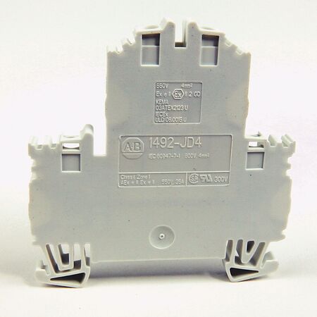 SCREW TERMINAL 4mm 2 CONDUCTOR 32A GREY COMMON BAR