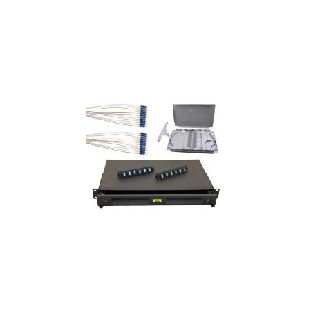 1RU Sliding Fibre Enclosure 24 LC Duplex OS2 Pigtails MSS Data
