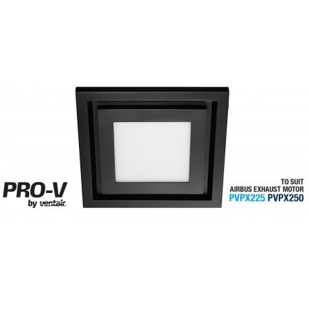 Square Fascia 14W Tri Colour LED to Suit Airbus 250 Black Ventair
