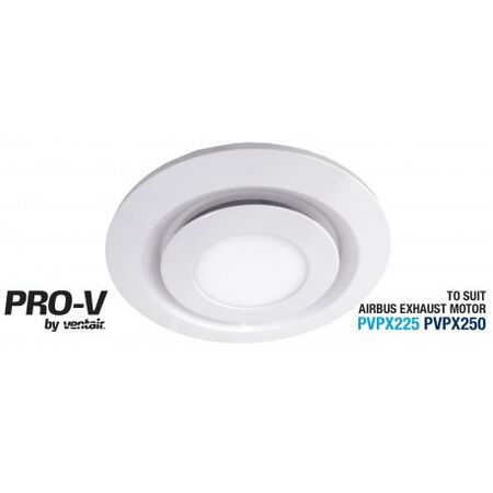 Round Fascia 14W Tri Colour LED to Suit Airbus 250 White Ventair