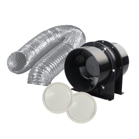 Air Transfer Kit 150mm Inline Fan 6m Duct White Ventair