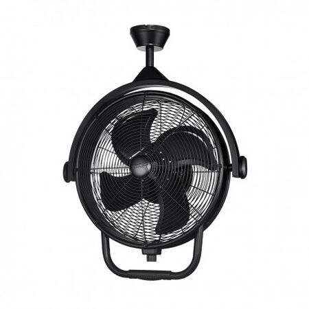 TILT360 43cm Ceiling Drum Fan 4 Blade 3 Speed 180W Black Ventair