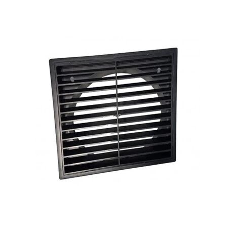 125mm Standard Square Fixed Louvre Grille Black Ventair