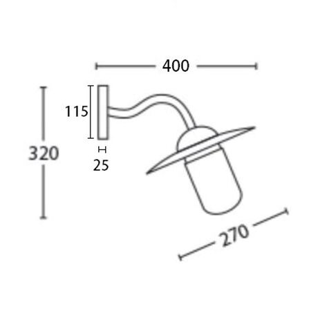 Outdoor Wall Light Sun Hat ES Aged Copper Glass IP54 CLA Lighting