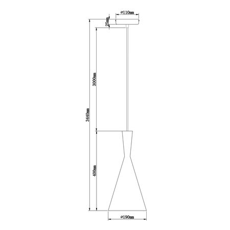 Pendant Light ES Cone Black 190mm CLA Lighting