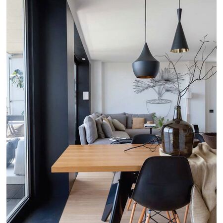 Pendant Light ES Cone Black 190mm CLA Lighting
