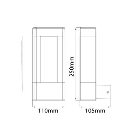 Outdoor Wall Light LED 10W 3000K Matt Black IP54 CLA Lighting