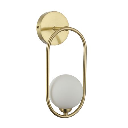 Wall Light G9 Round Opal Glass Satin Gold Frame CLA Lighting