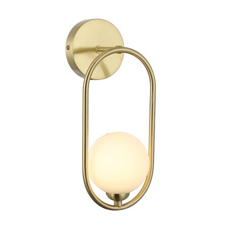 Wall Light G9 Round Opal Glass Satin Gold Frame CLA Lighting