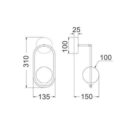 Wall Light G9 Round Opal Glass Satin Gold Frame CLA Lighting