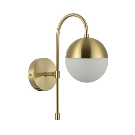 Wall Light G9 Round Opal Glass Satin Gold Bracket CLA Lighting