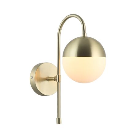 Wall Light G9 Round Opal Glass Satin Gold Bracket CLA Lighting