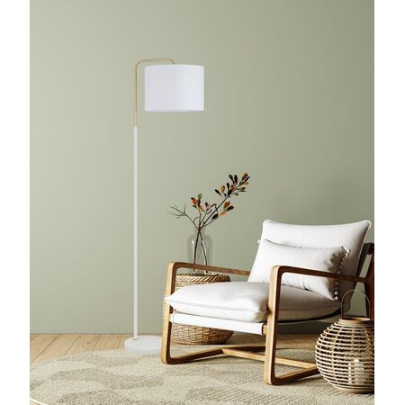 Floor Lamp ES Black Drum Marble Adjustable 320mm CLA Lighting