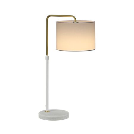 Table Lamp ES Drum Adjustable Marble Black 220mm CLA Lighting