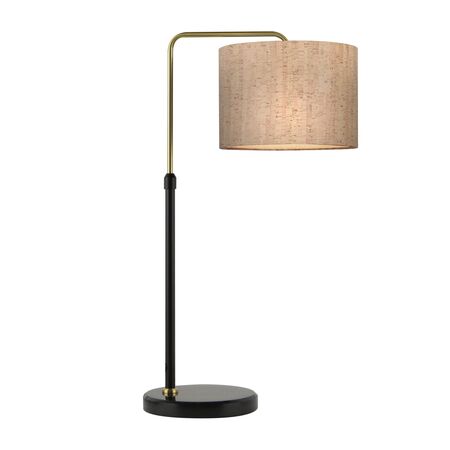 Table Lamp ES Drum Adjustable Marble Black 220mm CLA Lighting