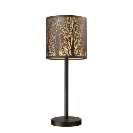 Table Lamp ES Laser Cut Round Aged Bronze 200mm CLA Lighting