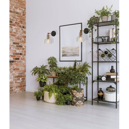 Wall Light ES Dome Clear Glass Antique Brass CLA Lighting