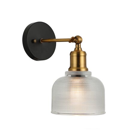 Wall Light ES Dome Clear Glass Antique Brass CLA Lighting