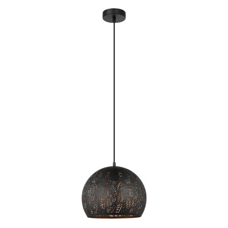 Pendant ES Black Embossed Dome Gold Interior 300mm CLA Lighting