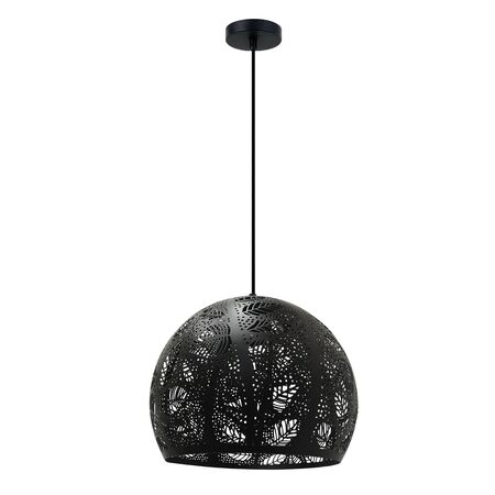 Pendant ES Black Embossed Dome Gold Interior 300mm CLA Lighting