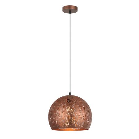 Pendant ES Black Embossed Dome Gold Interior 300mm CLA Lighting