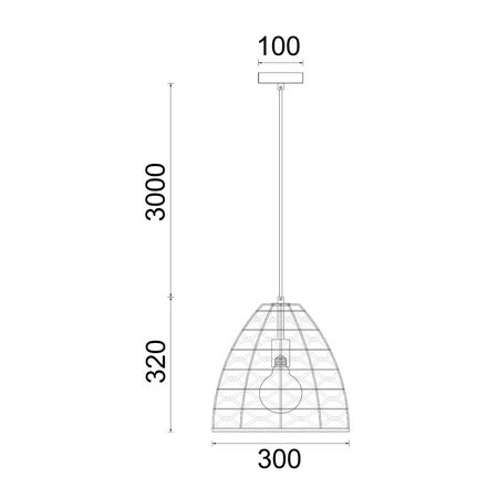 Pendant ES Ellipse Hemp Rope Black Hardware 300mm CLA Lighting