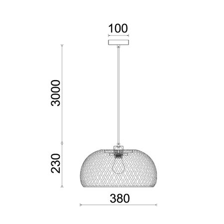 Pendant Light ES Small Bamboo 380mm x 230mm CLA Lighting
