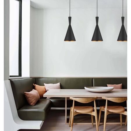 Pendant Light ES Cone Black 190mm CLA Lighting