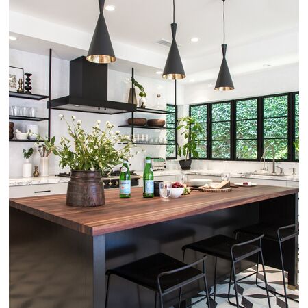Pendant Light ES Cone Black 190mm CLA Lighting