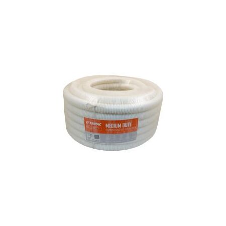 Corrugated Conduit Medium Duty 50mm x 10m White Tripac