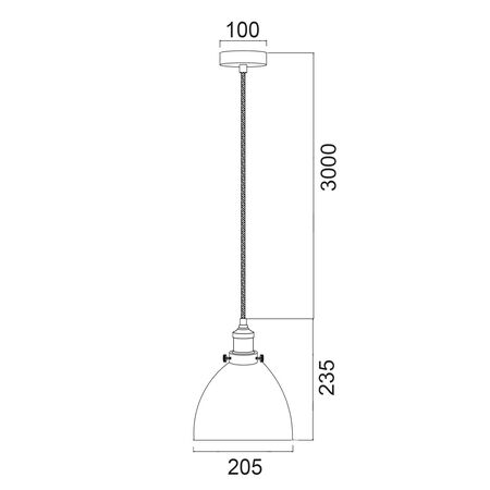 Pendant Light ES White Ellipse 205mm x 235mm CLA Lighting