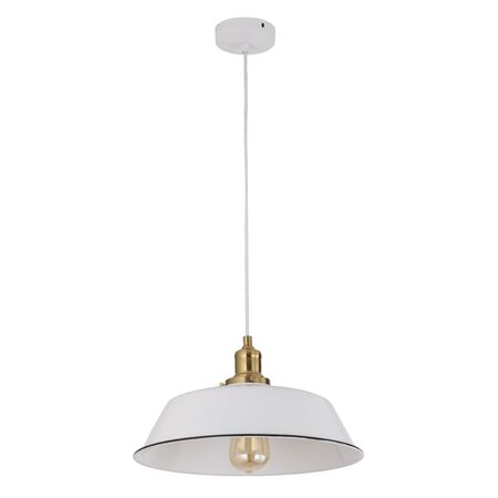 Pendant Light ES White Angled Dome 360mm CLA Lighting