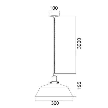 Pendant Light ES White Angled Dome 360mm CLA Lighting